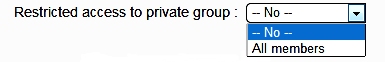 Restricted access to private group